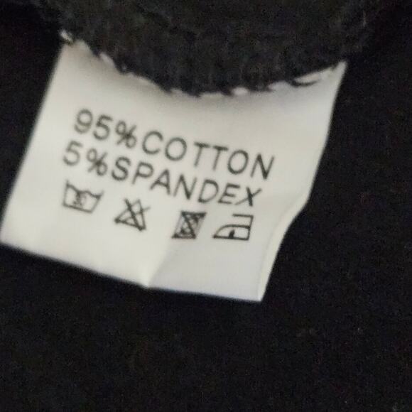 Black Cut Out Cotton Blend Tee Size Large - Picture 4 of 4